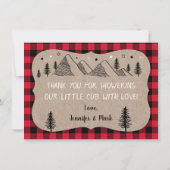 Lumberjack赤ちゃんシャワー荒野ベアーサンキュー サンキューカード (裏面)