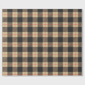 Lumberjack黄色と黒のチェック ラッピングペーパー (フラット)
