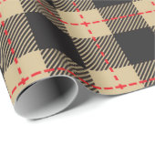 Lumberjack黄色と黒のチェック ラッピングペーパー (ロールコーナー)