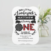 Lumberjack，ウッドランド，冒険，1歳の誕生日 招待状 (スタンド正面)