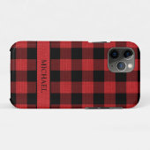 Lumberjack 素朴 Red Black Buffalo Check名 Case-Mate iPhoneケース (裏面(横))