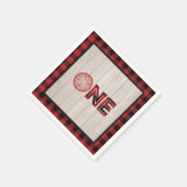 Lumberjack 1st誕生日ナプキン – 赤いワン スタンダードカクテルナプキン (角)