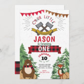 Lumberjack 1st誕生日招待状 招待状 (正面/裏面)
