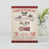 Lumberjack 1st誕生日招待状 – 赤 招待状 (スタンド正面)