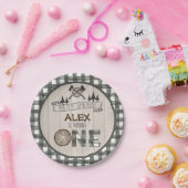 Lumberjack 1st誕生日紙プレート – 軸ホワイト ペーパープレート (パーティー)