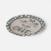 Lumberjack 1st誕生日紙プレート – 軸ホワイト ペーパープレート (アングル)