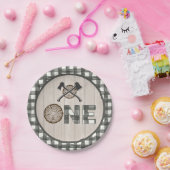 Lumberjack 1st誕生日紙プレート – 軸1 WH ペーパープレート (パーティー)