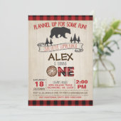 Lumberjack 1st Birstday招待状-赤/熊 招待状 (スタンド正面)