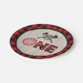 Lumberjack 1st Birthday紙プレート- Axes ONE Red ペーパープレート (アングル)