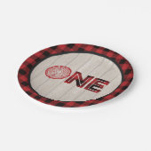 Lumberjack 1st Birthday紙プレート- ONE Red ペーパープレート (アングル)