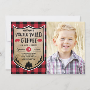 Lumberjack 3rd誕生日パーティー写真 招待状