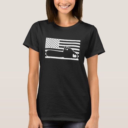 Lumberjack Arborist USA Flag Tシャツ (正面)