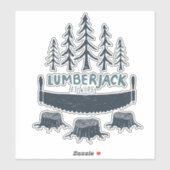 Lumberjack At Work Crosscut Saw Tree Stumps シール (シート)