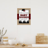 Lumberjack Baby Shower Welcome Sign Poster ポスター (キッチン)