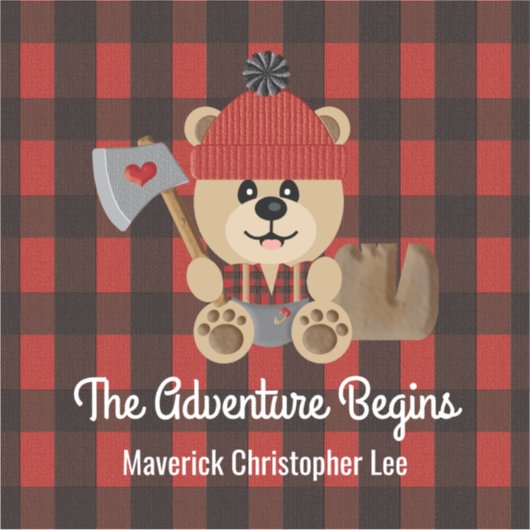 Lumberjack Bear冒険が始まる シール (正面)