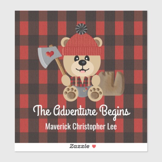 Lumberjack Bear冒険が始まる シール (シート)