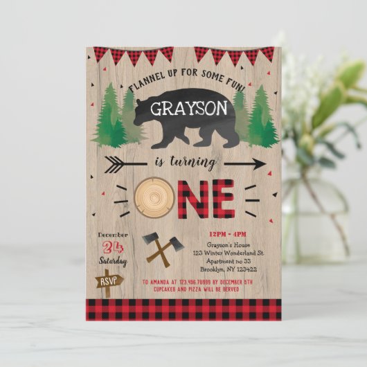 Lumberjack Bear最初の誕生日招待状 招待状 (スタンド正面)
