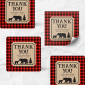 Lumberjack Bear ベビーシャワー スクエアシール