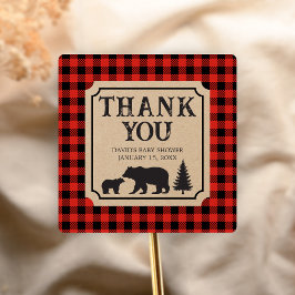 Lumberjack Bear ベビーシャワー スクエアシール