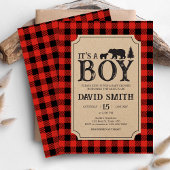 Lumberjack Bear ベビーシャワー 招待状