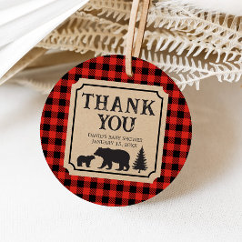 Lumberjack Bear Baby Shower  フェイバータグ