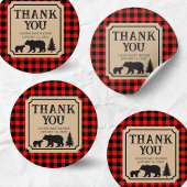 Lumberjack Bear Baby Shower  ラウンドシール