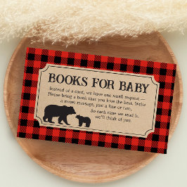 Lumberjack Bear Baby Shower Books for Baby エンクロージャーカード