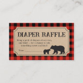 Lumberjack Bear Baby Shower Diaper Raffle エンクロージャーカード (正面)
