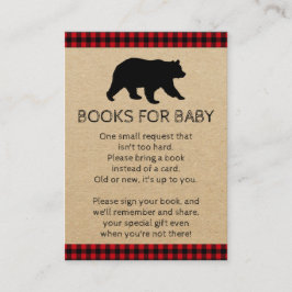 Lumberjack Bear Bring A Book Baby Shower Card エンクロージャーカード