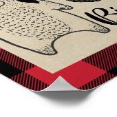 Lumberjack bear plaid野生の1つの誕生日へようこそ ポスター (角)