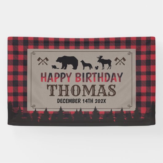 Lumberjack birthday banner 横断幕 (横)