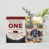 Lumberjack Birthday Invitation Woodland Birthday 招待状 (スタンド正面)