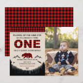 Lumberjack Birthday Invitation Woodland Birthday 招待状 (正面/裏面)