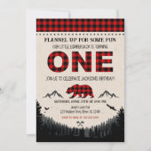 Lumberjack Birthday Invitation Woodland Birthday 招待状 (正面)
