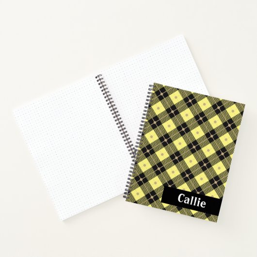 Lumberjack Black & Yellow Plaid Bullet Journal ノートブック (内部)
