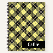 Lumberjack Black & Yellow Plaid Bullet Journal ノートブック (正面)