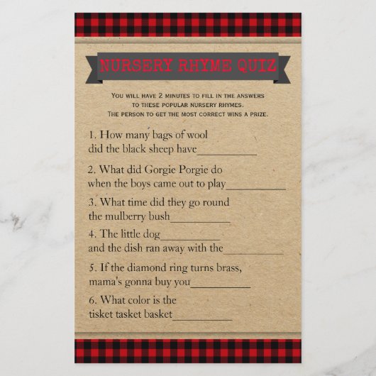 Lumberjack Boho赤ちゃんシャワーゲームワードスクランブル (裏面)