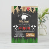 Lumberjack boy 1st誕生日の招待。 招待状 (スタンド正面)