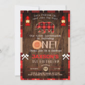 Lumberjack boy 1st birthday招待状。 招待状 (正面)