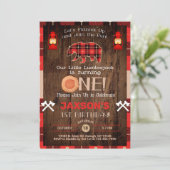 Lumberjack boy 1st birthday招待状。 招待状 (スタンド正面)