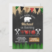 Lumberjack boy 2nd誕生日の招待状。 招待状 (正面)