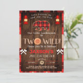 Lumberjack boy 2nd birthday invitation（ランバージャックボーイ 招待状 (スタンド正面)