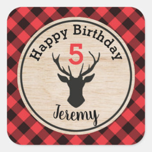 Lumberjack Boy Birthday Partyお気に入りシール スクエアシール