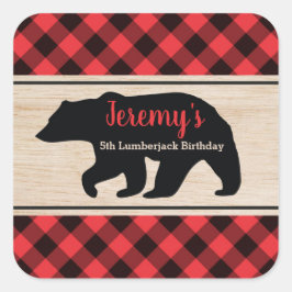 Lumberjack Boy Birthday Partyお気に入りシール スクエアシール