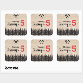 Lumberjack Boy Birthday Partyお気に入りシール スクエアシール (シート)