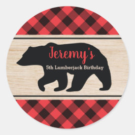 Lumberjack Boy Birthday Partyお気に入りシール ラウンドシール