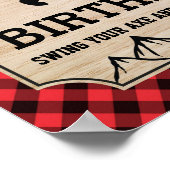 Lumberjack Boy Birthday Partyウェルカムサイン ポスター (角)