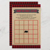 Lumberjack Boys Baby Shower Bingoカード (正面/裏面)