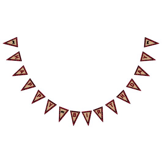 Lumberjack First誕生日、ハッピーバースデー バンティングフラッグ (全)