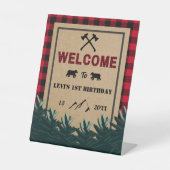 Lumberjack First誕生日、Wild One Welcome Sign 台座サイン (正面)